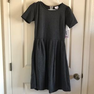 LulaRoe Amelia Dress Gray Striped